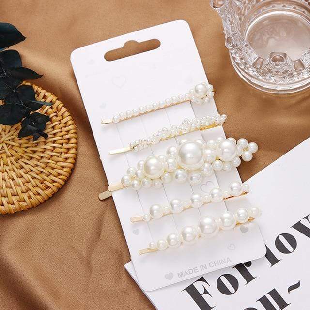 3/4/5pcs/Set Women Girls Elegant Full Pearls Geometric Hair Clips Sweet Hair Ornament Hairpin Barrette Headband Hair Accessories JadeMoghul Inc. 