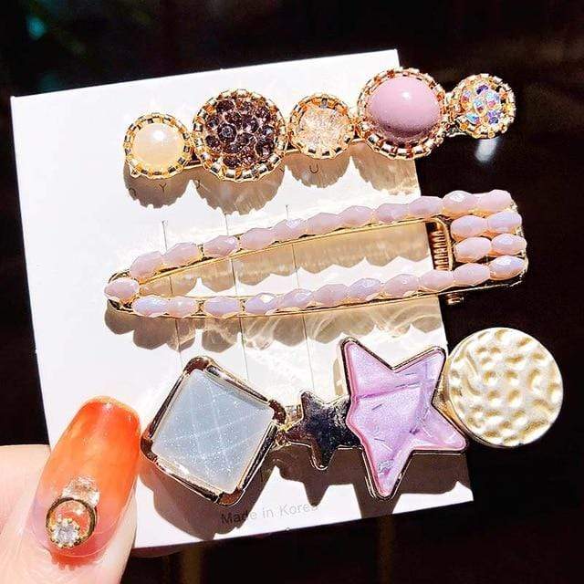 3/4/5pcs/Set Women Girls Elegant Full Pearls Geometric Hair Clips Sweet Hair Ornament Hairpin Barrette Headband Hair Accessories JadeMoghul Inc. 