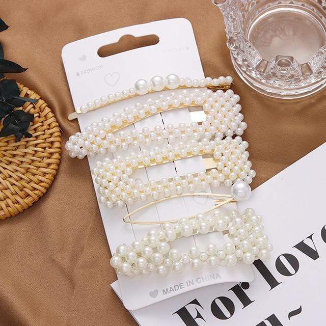3/4/5pcs/Set Women Girls Elegant Full Pearls Geometric Hair Clips Sweet Hair Ornament Hairpin Barrette Headband Hair Accessories JadeMoghul Inc. 