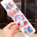 3/5pcs/Set New Girls Cute Rainbow Star Flower Hairpins Children Sweet Hair Clips Barrette Hair Ornament Fashion Hair Accessories AExp