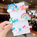 3/5pcs/Set New Girls Cute Rainbow Star Flower Hairpins Children Sweet Hair Clips Barrette Hair Ornament Fashion Hair Accessories AExp