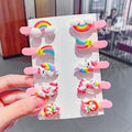 3/5pcs/Set New Girls Cute Rainbow Star Flower Hairpins Children Sweet Hair Clips Barrette Hair Ornament Fashion Hair Accessories AExp