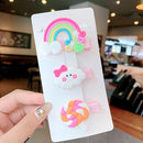 3/5pcs/Set New Girls Cute Rainbow Star Flower Hairpins Children Sweet Hair Clips Barrette Hair Ornament Fashion Hair Accessories AExp