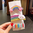 3/5pcs/Set New Girls Cute Rainbow Star Flower Hairpins Children Sweet Hair Clips Barrette Hair Ornament Fashion Hair Accessories AExp