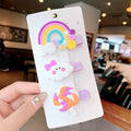 3/5pcs/Set New Girls Cute Rainbow Star Flower Hairpins Children Sweet Hair Clips Barrette Hair Ornament Fashion Hair Accessories AExp