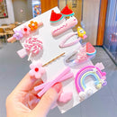 3/5pcs/Set New Girls Cute Rainbow Star Flower Hairpins Children Sweet Hair Clips Barrette Hair Ornament Fashion Hair Accessories AExp