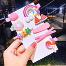 3/5pcs/Set New Girls Cute Rainbow Star Flower Hairpins Children Sweet Hair Clips Barrette Hair Ornament Fashion Hair Accessories AExp