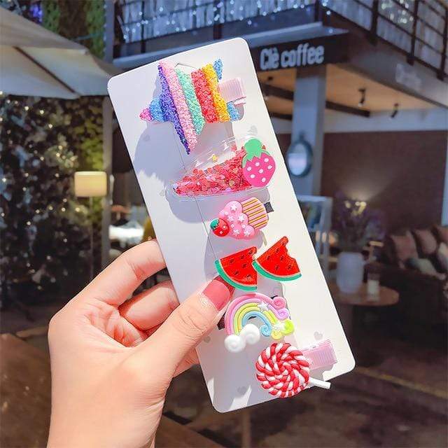3/5pcs/Set New Girls Cute Rainbow Star Flower Hairpins Children Sweet Hair Clips Barrette Hair Ornament Fashion Hair Accessories JadeMoghul Inc. 