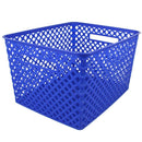 (3 EA) LARGE BLUE WOVEN BASKET-Arts & Crafts-JadeMoghul Inc.