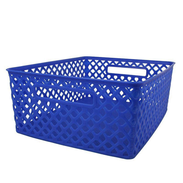 (3 EA) MEDIUM BLUE WOVEN BASKET-Arts & Crafts-JadeMoghul Inc.