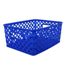 (3 EA) SMALL BLUE WOVEN BASKET-Arts & Crafts-JadeMoghul Inc.