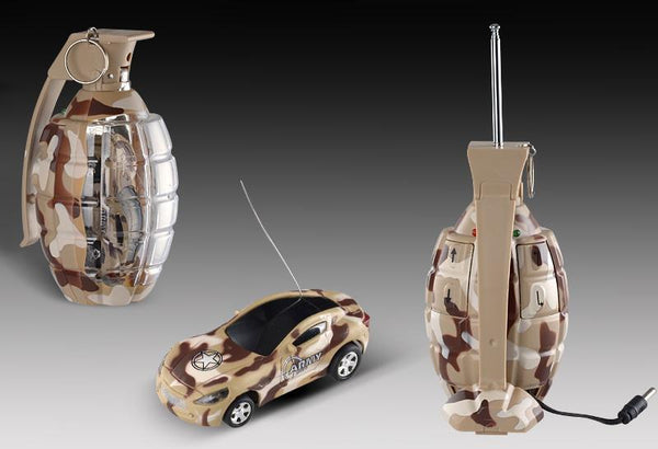 3" Mini RC Grenade Camouflage Car (Brown)-R/C Toys-JadeMoghul Inc.