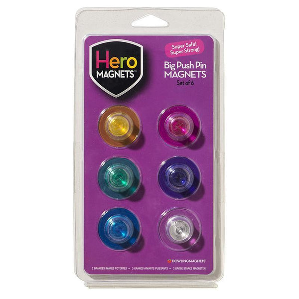 (3 PK) HERO MAGNETS BIG PUSH PIN-Learning Materials-JadeMoghul Inc.