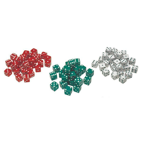 (3 PK) RED GREEN & WHITE DOT DICE-Toys & Games-JadeMoghul Inc.