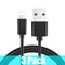 3 Pack ROCK Mobile Phone USB Cables for iPhone 2.4A Faster Charger Cable for iPhone Charger Data Sync Cord for iPhone X iPad-Black-100 CM-JadeMoghul Inc.