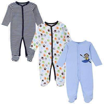 3 PCS Mother Nest Brand Baby Romper Long Sleeves 100% Cotton Baby Pajamas Cartoon Printed Newborn Baby Girls Boys Clothes-8313234-3M-JadeMoghul Inc.