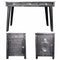 3 Piece Of Traditional Style Wooden Console Table with Desk, Gray-Living Room Furniture Sets-Gray-Wood-JadeMoghul Inc.