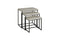 3 Piece Pine wood and Metal Nesting Table, Antique White-Tables-White-Metal Pine-JadeMoghul Inc.