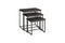 3 Piece Pine wood and Metal Nesting Table, Espresso Brown-Tables-Brown-Metal Pine-JadeMoghul Inc.