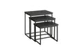 3 Piece Pine wood and Metal Nesting Table, Gray-Tables-Gray-Metal Pine-JadeMoghul Inc.