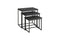 3 Piece Pine wood and Metal Nesting Table, Gray-Tables-Gray-Metal Pine-JadeMoghul Inc.