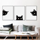 3 Piece Watercolor Black Cat Head Face Animal Posters and Prints Nordic Living Room Wall Art Pictures Home Decor Canvas Painting-13x18 cm No Frame-3pcs Set-JadeMoghul Inc.