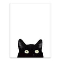3 Piece Watercolor Black Cat Head Face Animal Posters and Prints Nordic Living Room Wall Art Pictures Home Decor Canvas Painting-13x18 cm No Frame-black cat peek-JadeMoghul Inc.