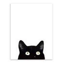 3 Piece Watercolor Black Cat Head Face Animal Posters and Prints Nordic Living Room Wall Art Pictures Home Decor Canvas Painting-13x18 cm No Frame-black cat peek-JadeMoghul Inc.