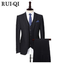 3 Pieces Formal Men Suit - New Fashion Slim Fit Men Suit-Black-XS-JadeMoghul Inc.