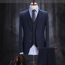3 Pieces Formal Men Suit - New Fashion Slim Fit Men Suit-navy blue-S-JadeMoghul Inc.