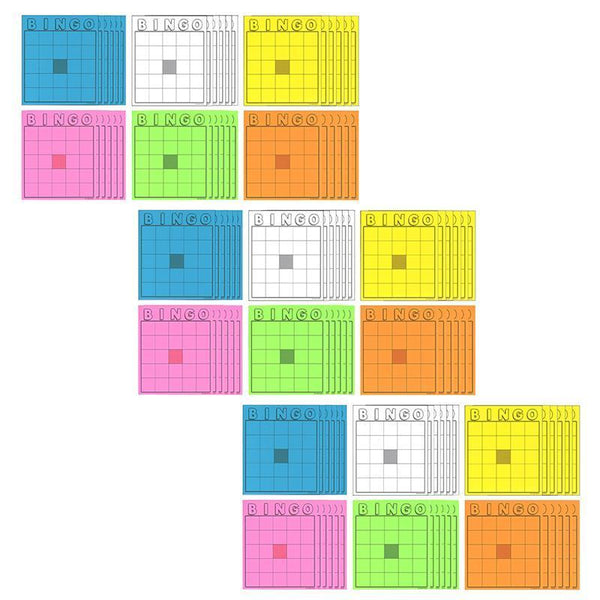 (3 PK) BLANK BINGO CARDS ASST COLOR-Arts & Crafts-JadeMoghul Inc.
