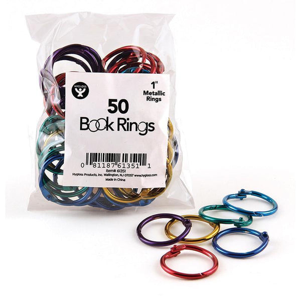 (3 PK) BOOK RINGS 1IN 50 PER PACK-Arts & Crafts-JadeMoghul Inc.