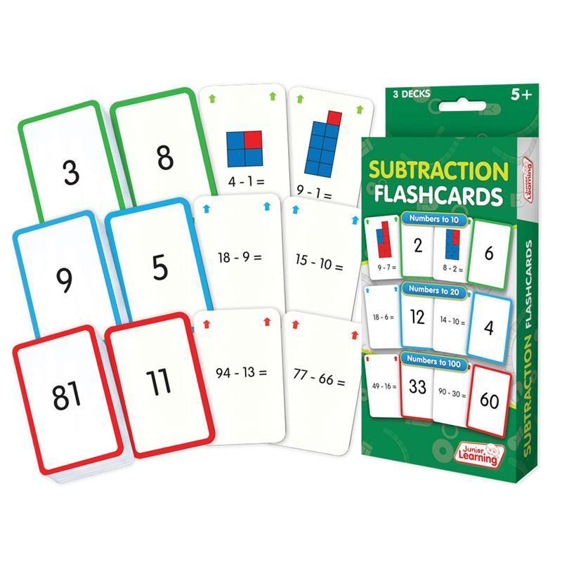 (3 PK) SUBTRACTION FLASH CARDS-Learning Materials-JadeMoghul Inc.