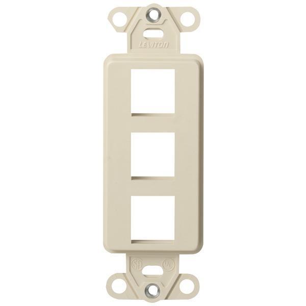 3-Port QuickPort(R) Decora(R) Platform (Light Almond)-Cables, Connectors & Accessories-JadeMoghul Inc.