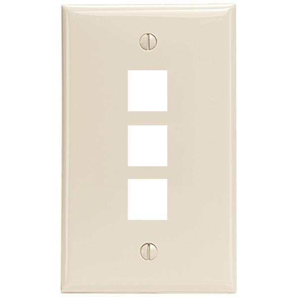 3-Port QuickPort(R) Wall Plate (Light Almond)-Cables, Connectors & Accessories-JadeMoghul Inc.