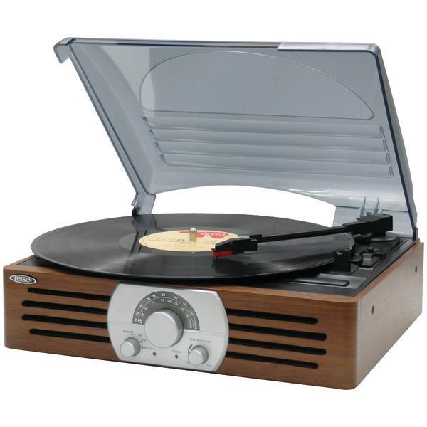 3-Speed Stereo Turntable with AM/FM Stereo Radio-Turntables-JadeMoghul Inc.