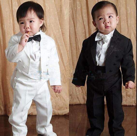 3 Styles Baby Boy Wedding Suit 5 Pcs:Coat+Vest+Shirt+Tie+Pants Newborn Wedding Suit Party Baptism Christmas Dress For 1-3 Year-Style 1 black-12M-JadeMoghul Inc.