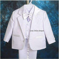 3 Styles Baby Boy Wedding Suit 5 Pcs:Coat+Vest+Shirt+Tie+Pants Newborn Wedding Suit Party Baptism Christmas Dress For 1-3 Year-Style 1 white-12M-JadeMoghul Inc.