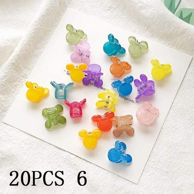 30/50PCS/Set Girls Cute Colorful Flower Star Mickey Small Hair Claws Kids Sweet Hairpins Hair Clips Fashion Hair Accessories AExp