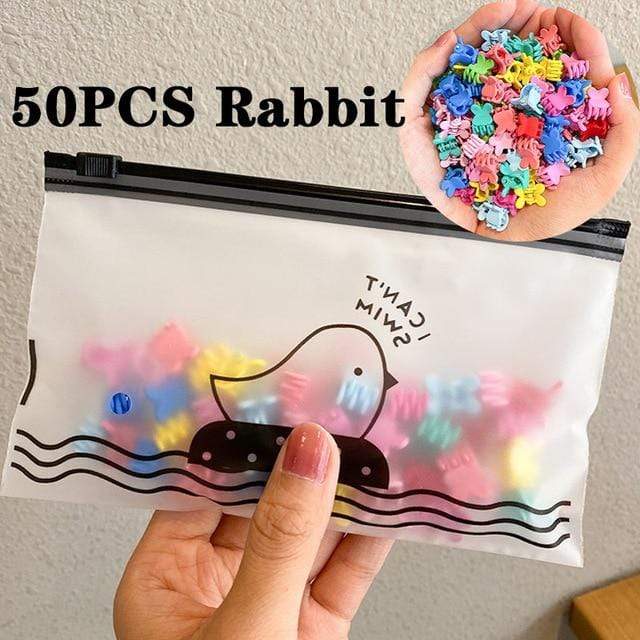 30/50PCS/Set Girls Cute Colorful Flower Star Mickey Small Hair Claws Kids Sweet Hairpins Hair Clips Fashion Hair Accessories AExp
