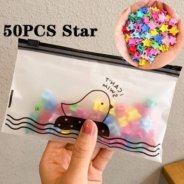 30/50PCS/Set Girls Cute Colorful Flower Star Mickey Small Hair Claws Kids Sweet Hairpins Hair Clips Fashion Hair Accessories AExp