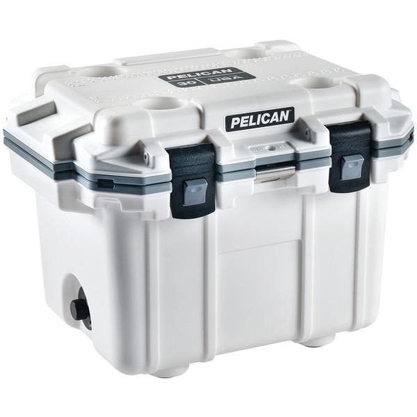 30-Quart Elite Cooler (White with Gray Trim)-Camping, Hunting & Accessories-JadeMoghul Inc.