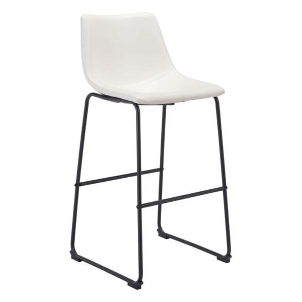 Bar Height Chairs - 19" X 30" X 10" Distressed White Bar Chair
