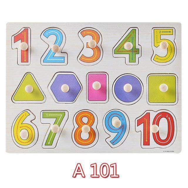 30cm Kid Early educational toys baby hand grasp wooden puzzle toy alphabet and digit learning education child wood jigsaw toy-A101-JadeMoghul Inc.