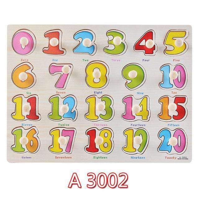 30cm Kid Early educational toys baby hand grasp wooden puzzle toy alphabet and digit learning education child wood jigsaw toy-A3002-JadeMoghul Inc.