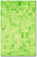 Cow Rug - 60" x 96" Lime, 4" Square Patches, Cowhide - Area Rug