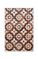 Brown Rug - 8" x 5" Brown And Natural Stitched Cowhide - Area Rug
