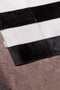 Black and White Rug - 60" x 96" Black and White, Striped Natural, Stitched - Area Rug