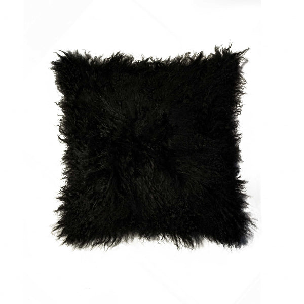 Pillow - 18" x 18" x 5" Black Sheepskin - Pillow