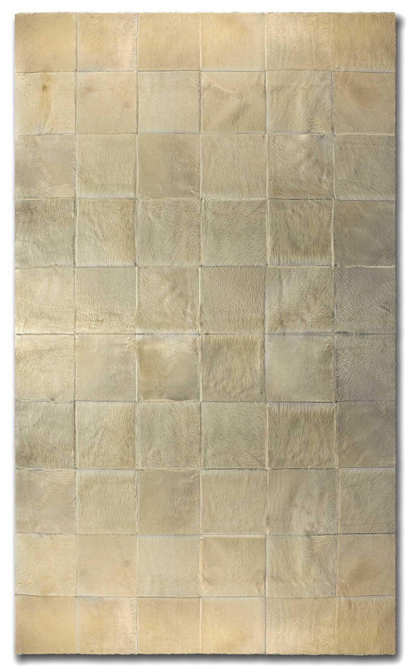 Cow Rug - 96" x 120" Natural, 10" Square Patches, Cowhide - Area Rug